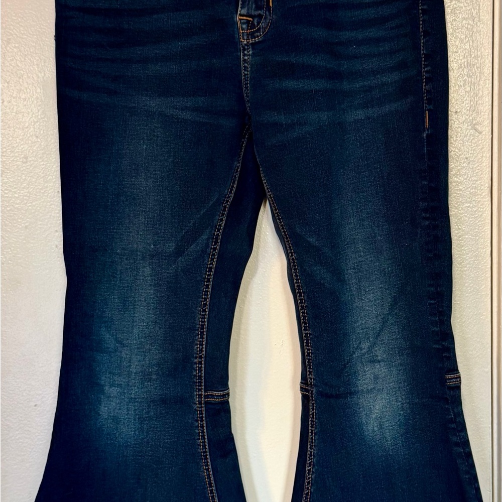 Rock & Roll Cowgirl Deep Blue Wide Leg Jeans
